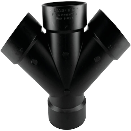 Charlotte Pipe And Foundry 3 In. All Hub Double ABS Wye ABS 00611  1000HA